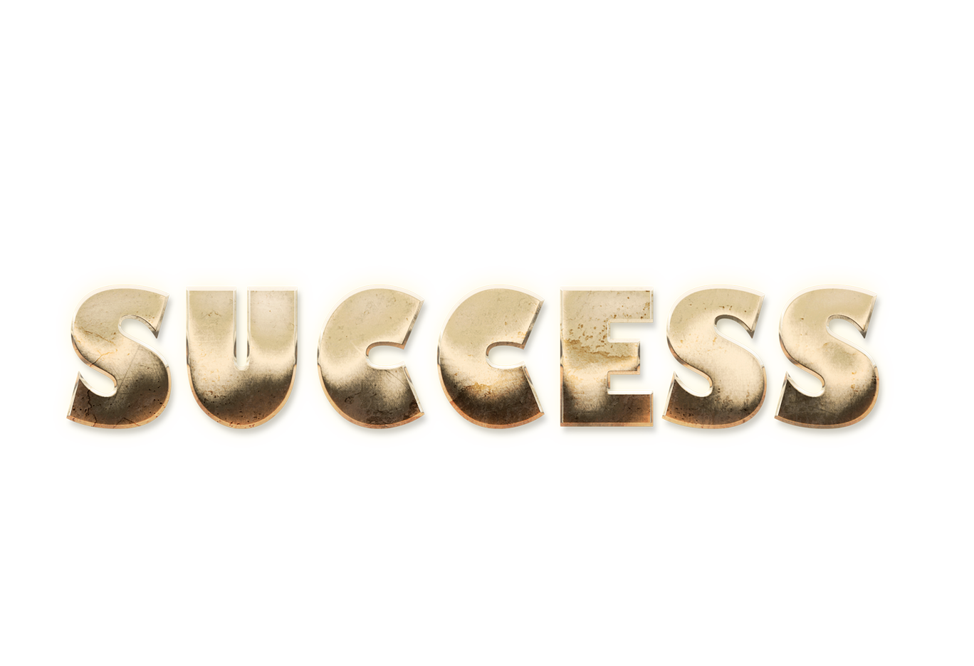 3D WORD SUCCESS typography text effects art PNG images free